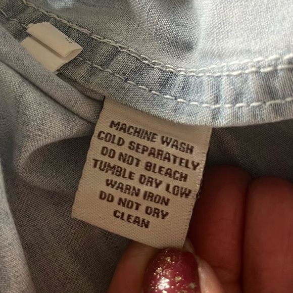 Ryan Michael Light Blue Denim Jacket Dress - Picture 7 of 7